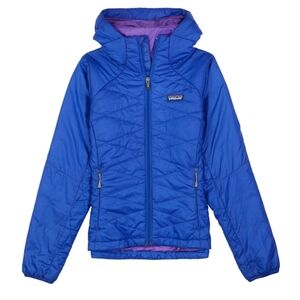 Patagonia micro puff hooded jacket coat - vintage royal blue XS